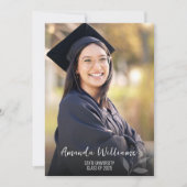 写真モダンの卒業スクリプト 招待状 (正面)