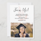 写真モダンの卒業スクリプト 招待状 (裏面)