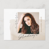 写真モダンの卒業スクリプト 案内ポストカード (正面)