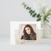 写真モダンの卒業スクリプト 案内ポストカード (スタンド正面)