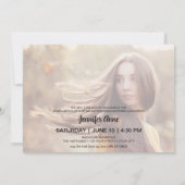 写真モダンの卒業スクリプト 案内状 (裏面)