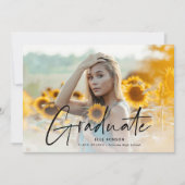 写真モダンの卒業スクリプト 案内状 (正面)