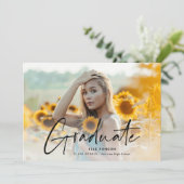 写真モダンの卒業スクリプト 案内状 (スタンド正面)