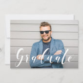 写真モダンの卒業スクリプト 案内状 (正面)