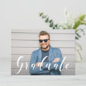 写真モダンの卒業スクリプト 案内状 (スタンド正面)