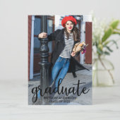 写真モダンの卒業スクリプト 案内状 (スタンド正面)