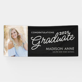 写真モダンの卒業スクリプト 横断幕