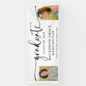 写真モダンの卒業スクリプト 横断幕 (縦)