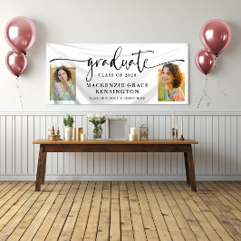 写真モダンの卒業スクリプト 横断幕