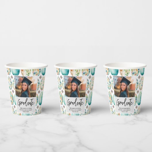 写真モダンの卒業スクリプト 紙コップ (複数)