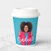 写真モダンの卒業スクリプト 紙コップ (裏面)