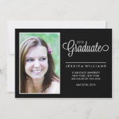 写真モダンの卒業式{白黒} 案内状 (正面)