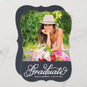 写真モダンの卒業招待状 招待状 (正面/裏面)