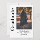 写真モダンの卒業招待状 招待状 (正面)