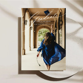 写真モダンの卒業発表カード 招待状