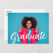 写真モダンの卒業発表 インビテーションポストカード (正面/裏面)