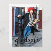 写真モダンの卒業発表 ポストカード (正面/裏面)