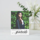 写真モダンの卒業発表 ポストカード (スタンド正面)