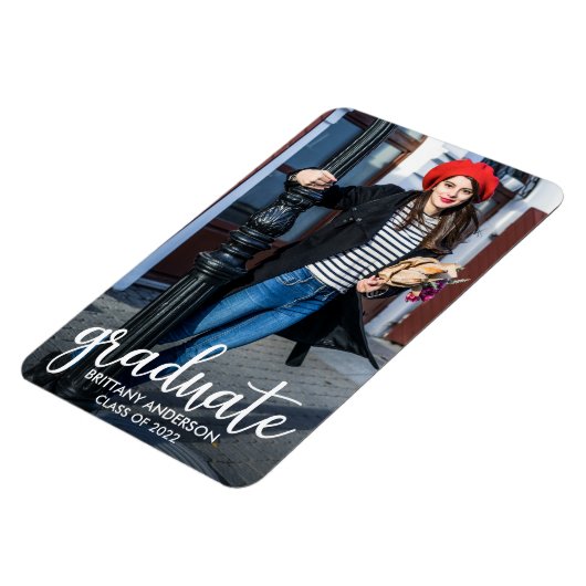 写真モダンの卒業発表 マグネット (左側)