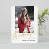 写真モダンの卒業発表 箔シーズンカード (立ち正面)