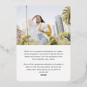 写真モダンの卒業発表 箔シーズンカード (裏面)