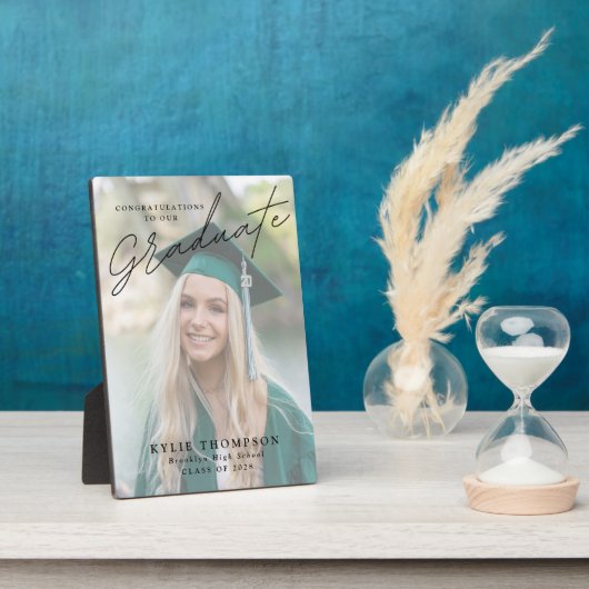 写真モダンの卒業祝いの台本 フォトプラーク (側面)