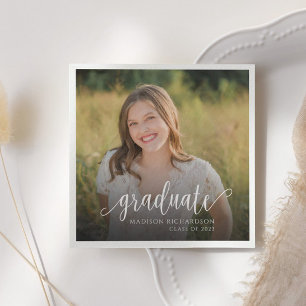 写真モダンの卒業紙 スタンダードカクテルナプキン