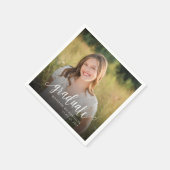 写真モダンの卒業紙 スタンダードカクテルナプキン (角)