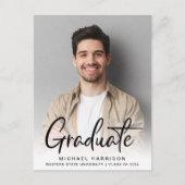 写真モダンの卒業記念パーティー インビテーションポストカード (正面)