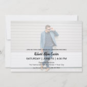 写真モダンの卒業記念パーティー 招待状 (裏面)