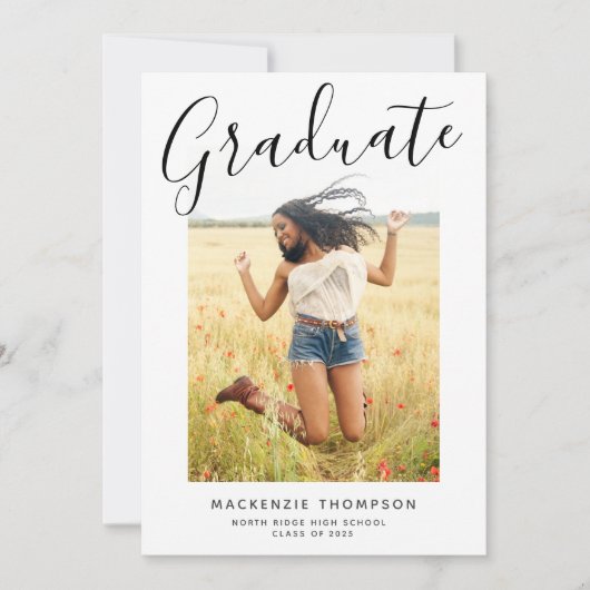 写真モダンの卒業記念パーティー 招待状 (正面)