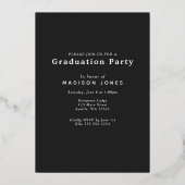 写真モダンの卒業記念パーティー 箔招待状 (裏面)