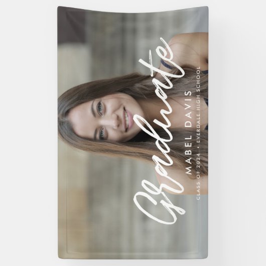 写真モダンの卒業 横断幕 (縦)