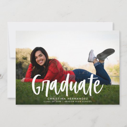 写真モダンの台本の卒業写真 案内状 (正面)