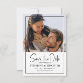 写真モダンの告知カードの保存 招待状 (正面)