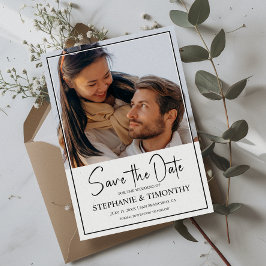 写真モダンの告知カードの保存 招待状