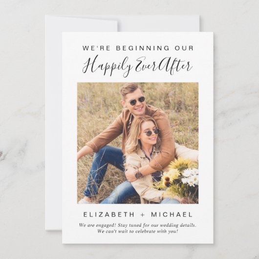 写真モダンの婚約に関す婚約したる発表 案内状 (正面)