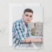 写真モダンの完全スタイリッシュ卒業発表 招待状 (正面)