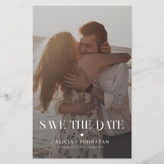 写真モダンの宛先救の結婚日 チラシ (正面)