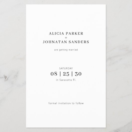 写真モダンの宛先救の結婚日 チラシ (裏面)