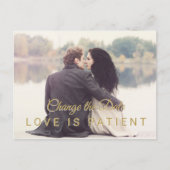 写真モダンの延期日結婚を変更 ポストカード (正面)