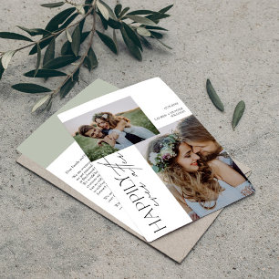 写真モダンの後ずっと幸せ結婚に 案内状