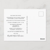 写真モダンの後結婚のパーティー披露宴 ポストカード (裏面)