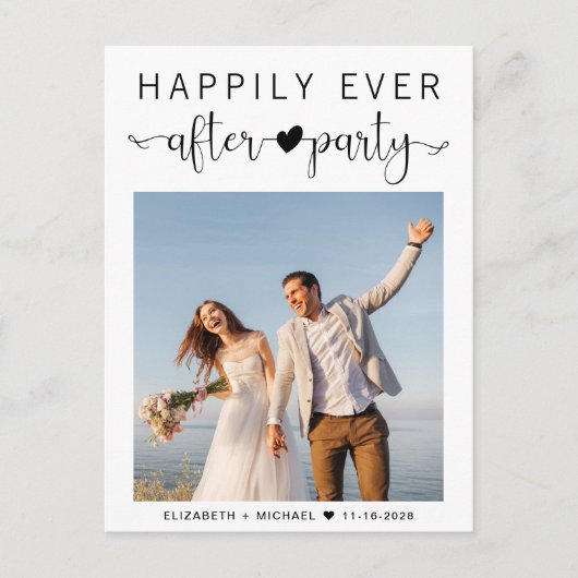 写真モダンの後結婚のパーティー披露宴 ポストカード (正面)