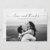 写真モダンの愛と結婚愛の台本を感謝してい書く サンキューカード (正面)