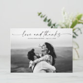写真モダンの愛と結婚愛の台本を感謝してい書く サンキューカード (スタンド正面)