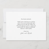 写真モダンの愛と結婚愛の台本を感謝してい書く サンキューカード (裏面)