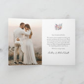 写真モダンの折結婚り曲げサンキューカード サンキューカード (内部)