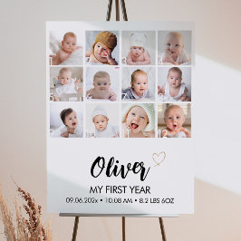 写真モダンの最初の年のマイルストーン記号 ポスター