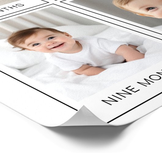 写真モダンの最初の年のマイルストーン記号 ポスター (角)